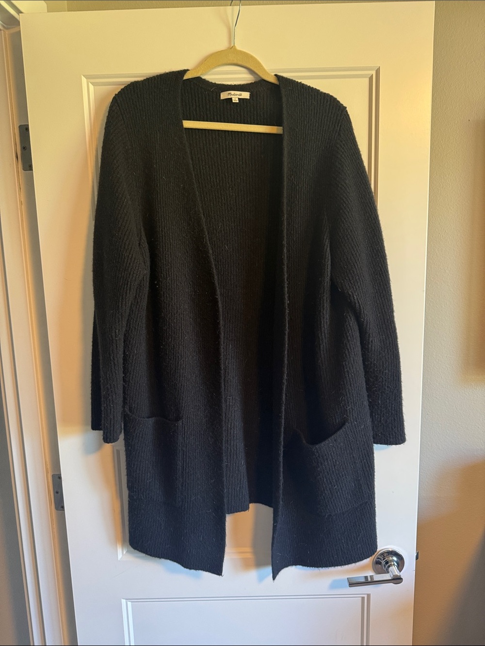 Madewell Black Open-Front Knit Cardigan